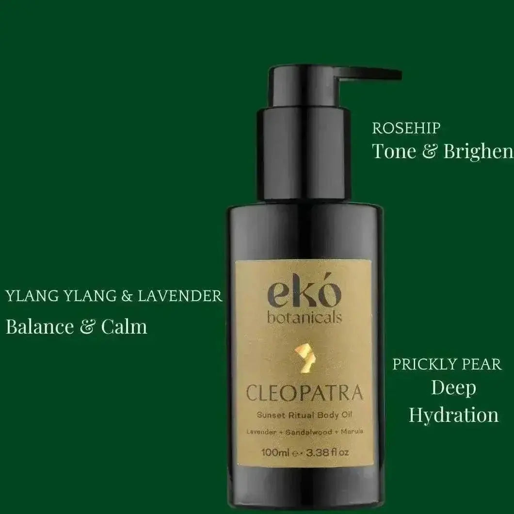 Cleopatra Botanical-Retinol Body Oil Sunrise and Sunset bottles