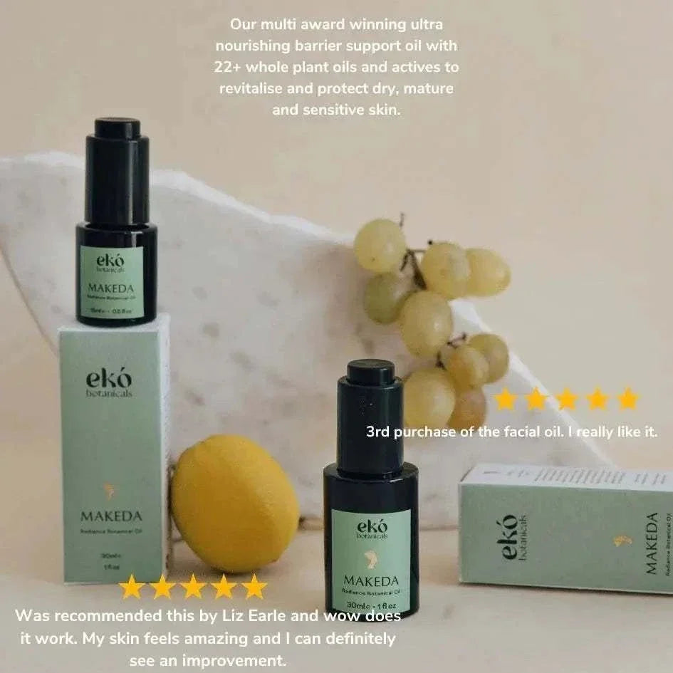Makeda Radiance Ageless Botanical Oil bottle for skin nourishment
